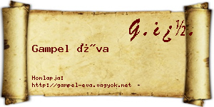 Gampel Éva névjegykártya